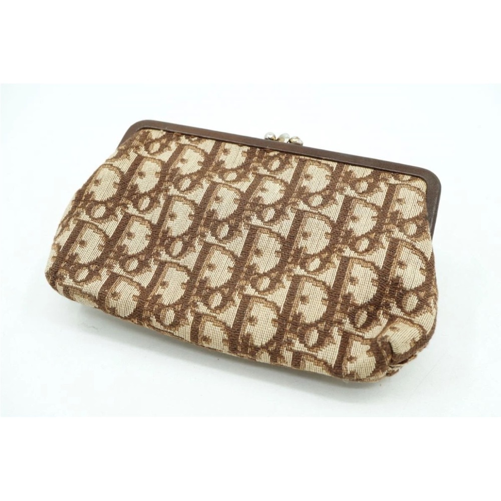 Dior Beige and Brown Monogram Coin Purse - Picture 2 of 11